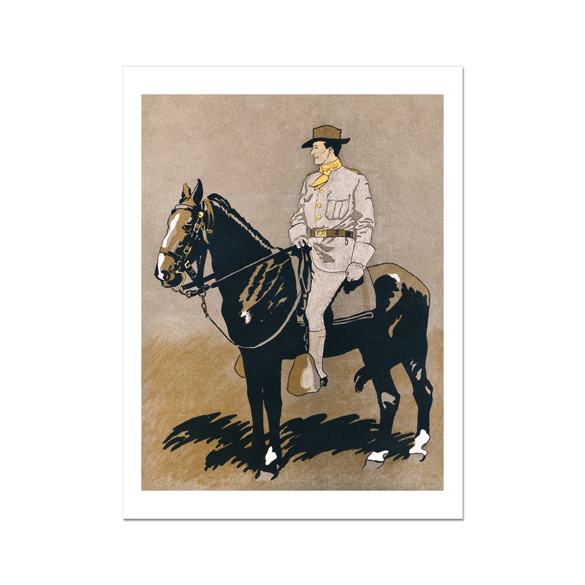 Soldier riding a horse (1898)  by Edward Penfield Fine Art Print