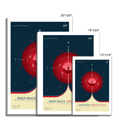 JPL Deep Space Atomic Clock Poster - Red Fine Art Print