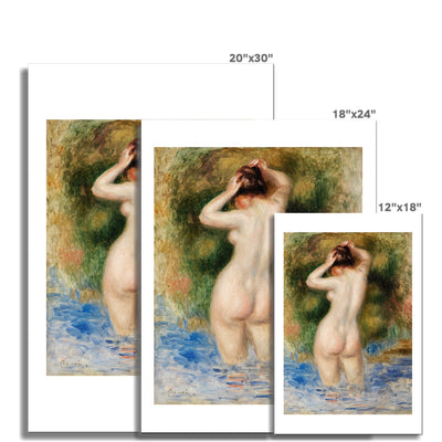 Woman bathing in a river by Renoir Fine Art Print