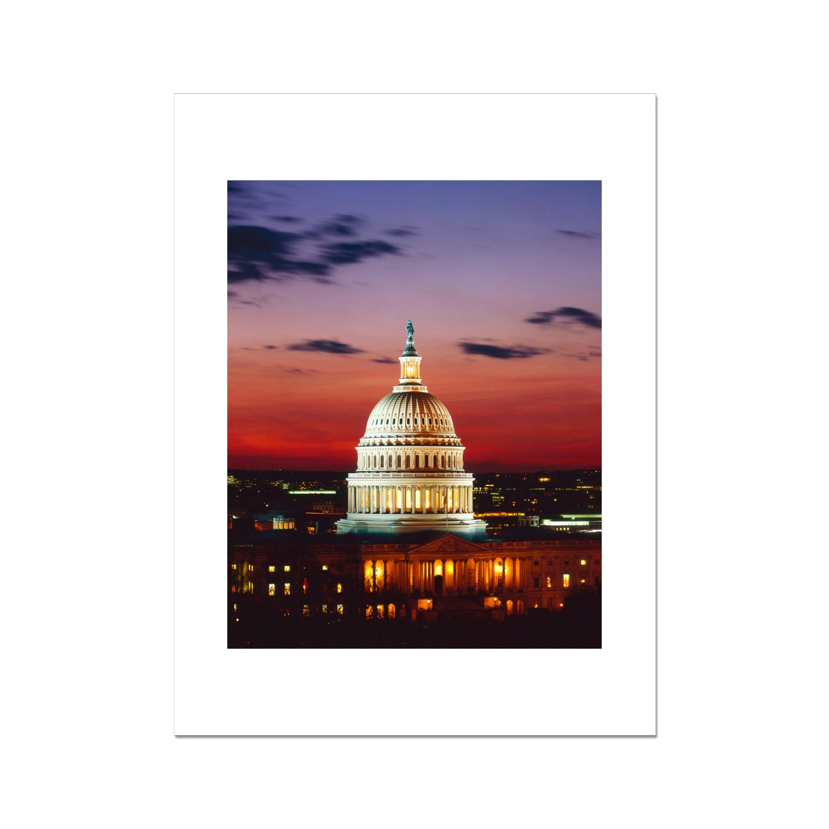 U.S. Capitol, Washington D.C. Photograph taken from the Thomas Jefferson Building Fine Art Print