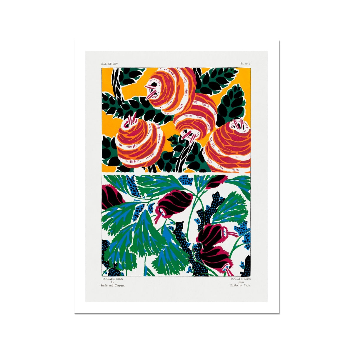 Vintage floral patterns by E. A. Séguy  Fine Art Print - 2