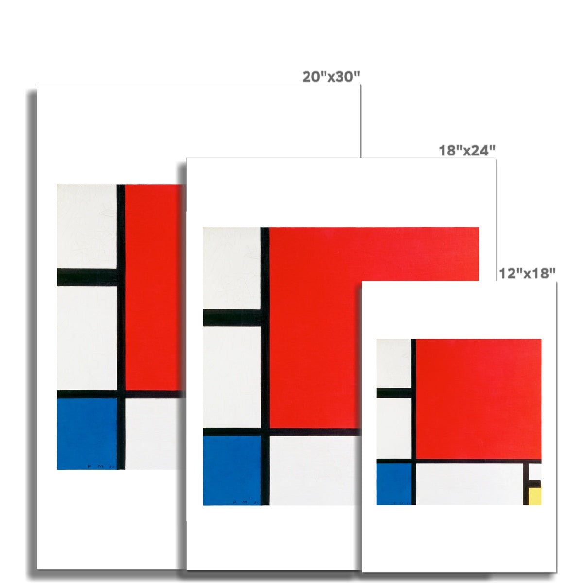 Composition with Red, Blue, and Yellow by Piet Mondrian Fine Art Print