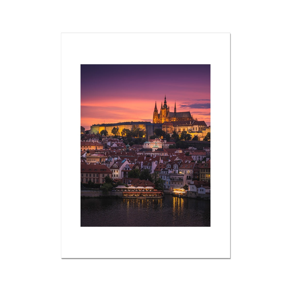 St. Vitus Cathedral at sunset, Prague Fine Art Print