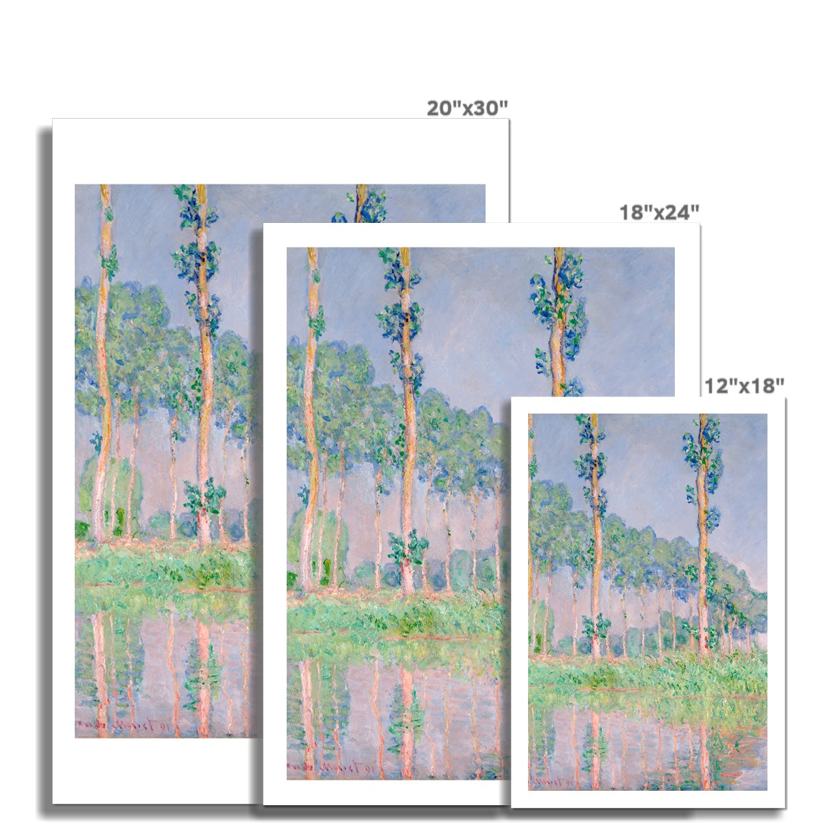 Poplars, Pink Effect (1891) by Claude Monet Fine Art Print