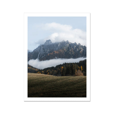 Dolomites valley shrouded by the mist Fine Art Print