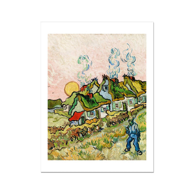 Houses and Figure (1890) by Vincent Van Gogh Fine Art Print