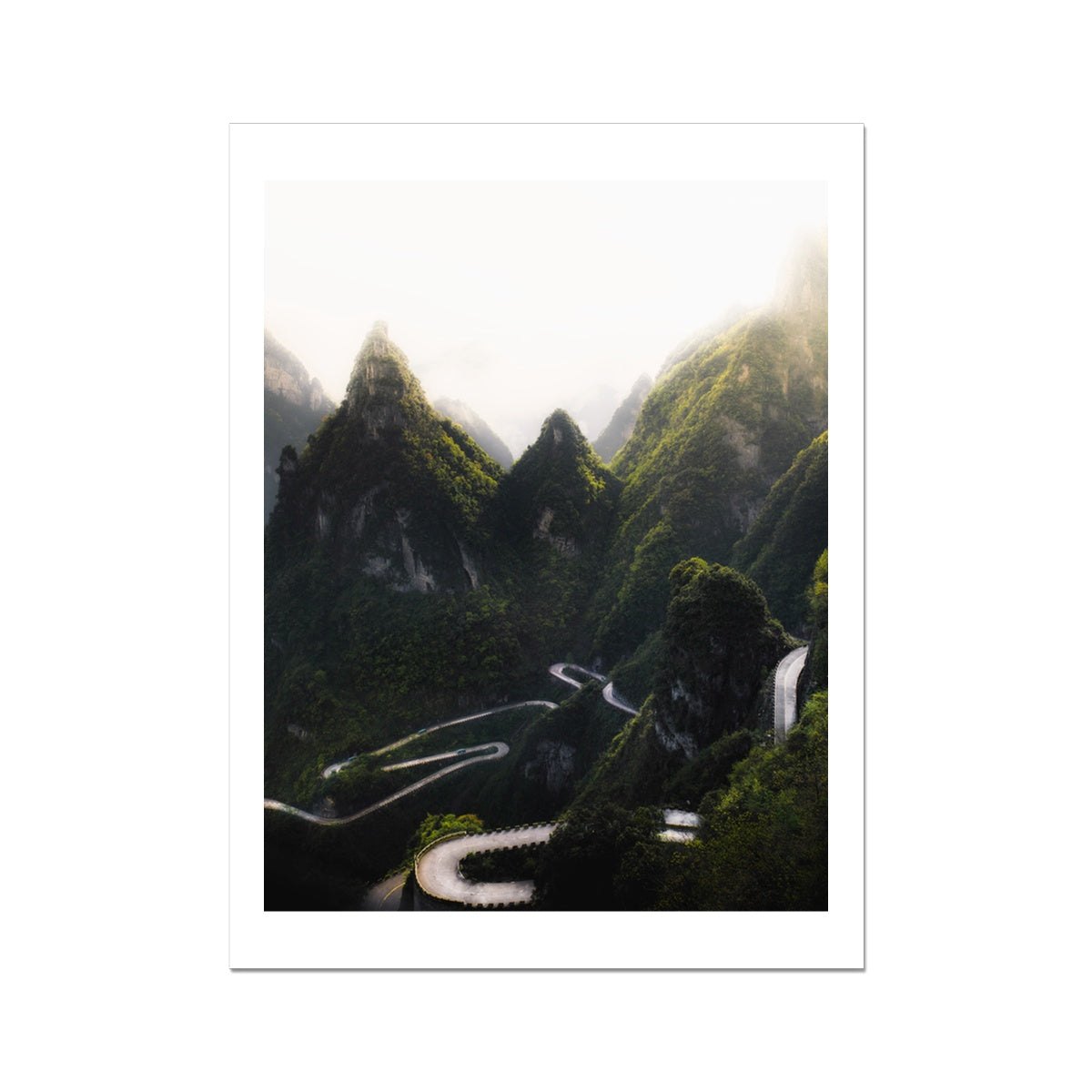 View of Tianmen Mountain road, China Fine Art Print