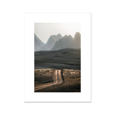 Scenic view of dirt road at Highlands in Iceland Fine Art Print