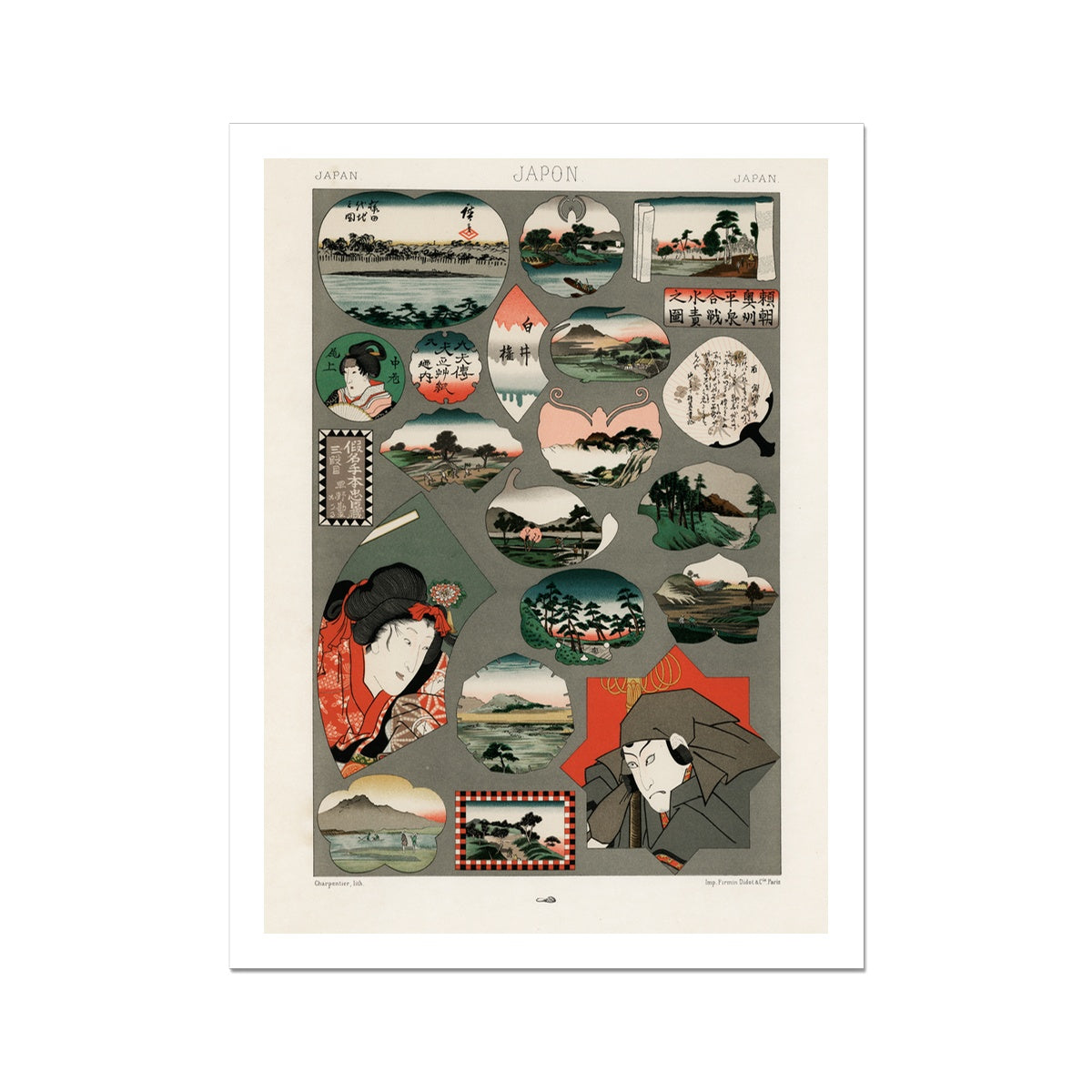 Japan Pattern from L'ornement Polychrome by Albert Racine Fine Art Print