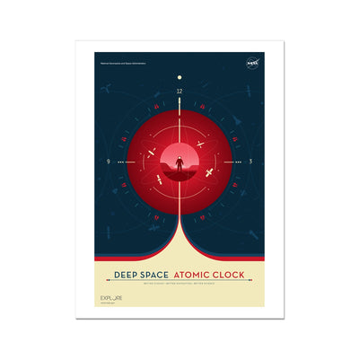 JPL Deep Space Atomic Clock Poster - Red Fine Art Print