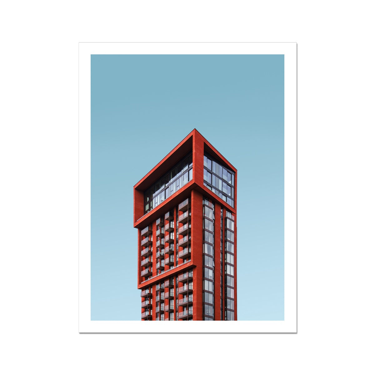 Modern red building in London, United Kingdom Fine Art Print