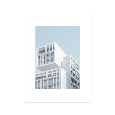 A White Concrete Apartment Building in Madrid Fine Art Print