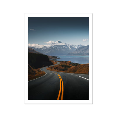 Beautiful view of a road leading to Mount Cook, New Zealand Fine Art Print - 1