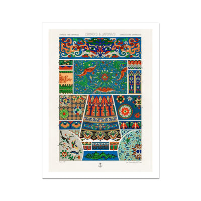 Chinese and Japanese Pattern from L'ornement Polychrome by Albert Racine Fine Art Print